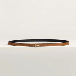 Authentic Hermes Reversible Leather Black & Brown Belt Strap (no buckle)